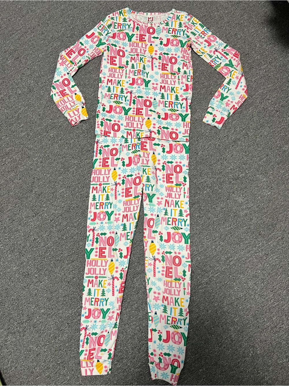 Kids Holiday Word-Print 2pc Pajamas